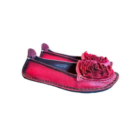 L'Artiste Dezi shoe loafer with 3D leather rosette flats obre' red  EU38 - Picture 2 of 7